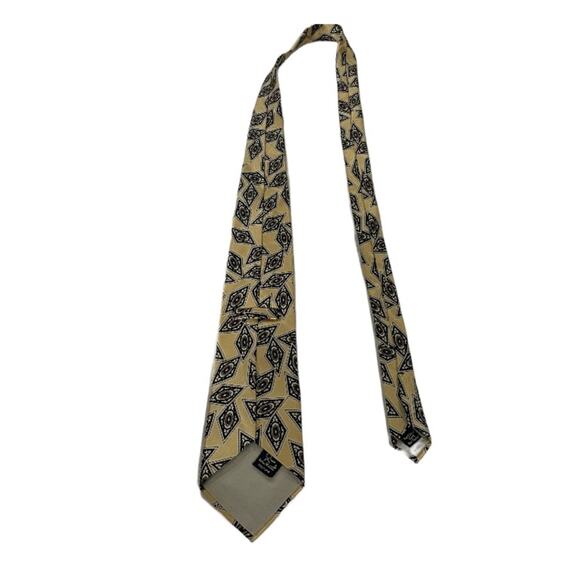 Oscar de la‎ Renta Silk Cream Triangle Geometric Print Tie - Picture 2 of 5